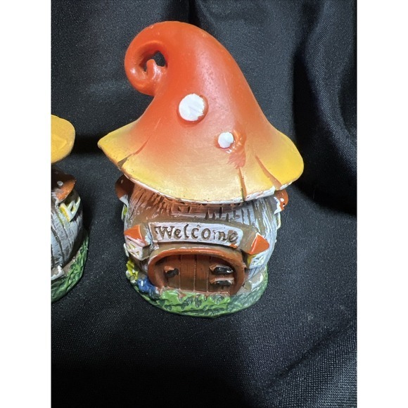 Mushroom Home Lot Of 3. 4" Garden Decor Welcome Fairy Garden Forest Figurines - Picture 5 of 8